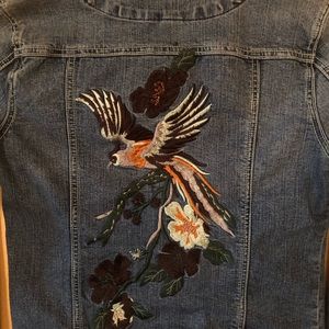 Embroidery Vanilla Star Platinum Jean Jacket
